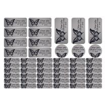 50 Etiquetas Escolares Personalizadas Vinil Borboleta