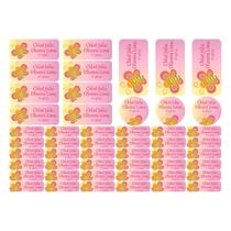 50 Etiquetas Escolares Personalizadas Vinil Borboleta - Tectoner