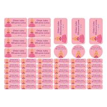50 Etiquetas Escolares Personalizado Vinil Princesa 50 Etiquetas Escolares Personalizado Vinil Princesa