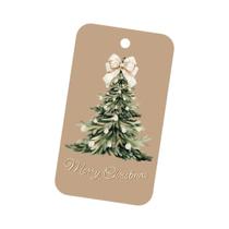 50 Etiquetas Festivas De Natal Com Corda De Cânhamo Para Enfeites De Árvore De Festa, Artesanato DIY