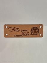 50 Etiquetas Retangular material sintético Escrito "Feito com Amor"