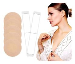 50 Fita Dupla Face Decote Roupa + 20 Tapa Mamilos Seios Pele