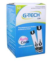 50 Fitas Tiras Reagentes G-tech Lite Para Medir Glicemia Capilar