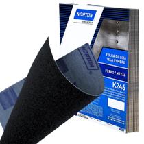 50 Folhas de Lixa para Ferro 225x275mm Grão 80 K246 Norton
