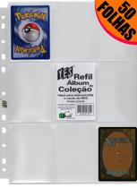 50 Folhas Fichário, álbum e pasta yes 11 furos universal 9 bolsos cards cartas Pokémon magic yugioh