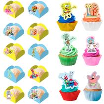 50 Forminhas 50 Toppers Bob Esponja 50 Forminhas 50 Toppers Bob Esponja