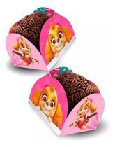 50 Forminhas Doces Patrulha Canina Menina - Skye - Rosa