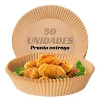 50 Forro Papel Filtro Fritadeira Airfryer 20cm Descartável