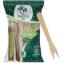 50 Garfo Petisco Madeira Pra Doces Sobremesa Frutas Theoto