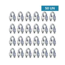 50 Grampo Para Cabo De Aço Leve 3mm 1/8 Polegada 50 Grampo Para Cabo De Aço Leve 3mm 1/8 Polegada