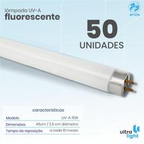 50 Lâmpadas Fluorescente Uv-A 15w
