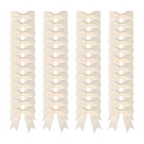 50 Lazos Artesanales Meseey de Grosgrain Blanco de 7.5 cm