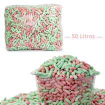 50 Litros De Flocos Proteção Biodegradável Rosa e Verde