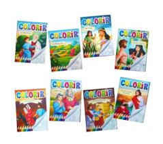 50 livrinhos bíblico infantil de colorir com histórias