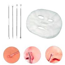 50 Máscara Desidratada Limpeza Facial + Kit 4 Curetas Cravos