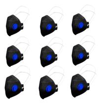 50 Máscara Pff2 Com Válvula E Carvão Ativado Proteção 50 Máscara Pff2 Com Válvula E Carvão Ativado Proteção