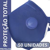 50 Mascara Repirador Pff2 C/ Válvula N95 Proteção Trabalho