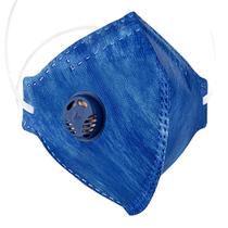 50 Máscaras Descartáveis com Válvula Respiratória Para Proteção KN910 Azul