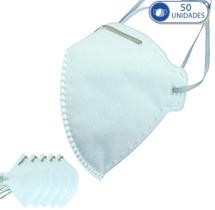 50 Máscaras Descartáveis KSN PFF2 Branca com Clip Nasal 50 Máscaras Descartáveis KSN PFF2 Branca com Clip Nasal