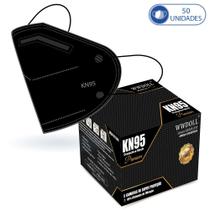 50 Máscaras KN95 Premium Descartáveis Preta WWDoll 50 Máscaras KN95 Premium Descartáveis Preta WWDoll