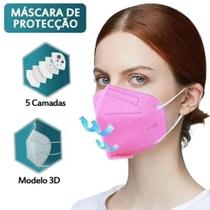 50 Máscaras Kn95 Proteção 5 Camada Respiratória Pff2 N95 Cor Rosa - Rongge Technology