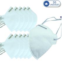 50 Máscaras Não Reutilizáveis PFF2 KSN Branca Para Proteção