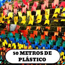 50 Metros Bandeirinha Enfeite Festa Junina Plastica Colorida