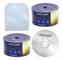 50 Midia Cd-r Virgem Multilaser+50 Envelopes Embalar Cd/dvd - MULTLASER