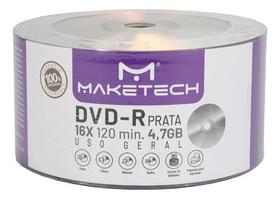 50 Mídia Dvd Maketech Prata S/logo 4.7gb 120min - Grava Jogo