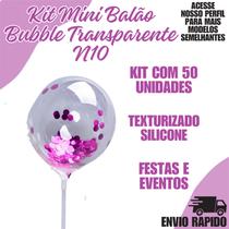 50 Mini Balão Bubble 10 Polegadas 22cm Decoração