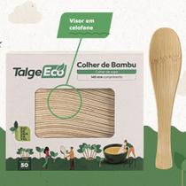 50 Mini Colher Madeira Bambu 14cm Biodegradável Petiscos - Talge
