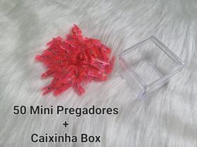 50 Mini Prendedores De Plástico Para Fotos/ + Caixinha Box