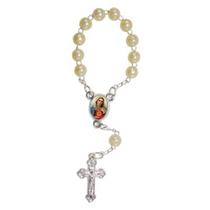 50 Mini Terço com Foto de Sagrado Coração de Maria