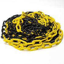 50 mts corrente plastica p pedestal elo grande preta/amarela