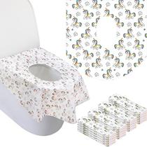 50 Pack Extra Large Toilet Seat Covers Descartáveis impermeável Toddler Capas de WC, Individualmente embrulhado portátil, Ideal para crianças e adultos, Treinamento de penico em banheiros (Unicórnio)