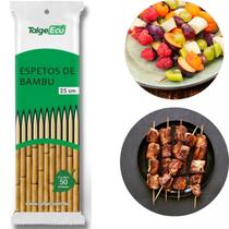 50 Palitos De Bambu Espeto Para Churrasco 25cm Talge