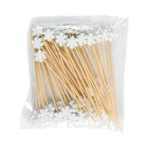 50 Palitos De Bambu Para Coquetel De Natal Com Temas De Papai Noel, Floco De Neve E Árvore, Palitos