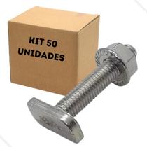 50 Parafusos Martelo T Canal 10 / Perfil Base 45 / M8 / 30mm