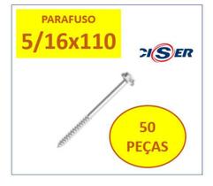 50 Pçs Parafuso P/Telha Sextavado Soberba 5/16 X 110Mm
