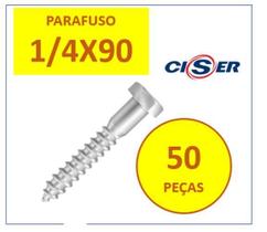 50 Pçs Parafuso Sextavado Rosca Soberba 1/4X90