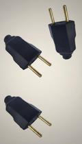 50 Pçs Plug Macho Extensão 10A Padrão Antigo Preto 50 Pçs Plug Macho Extensão 10A Padrão Antigo Preto