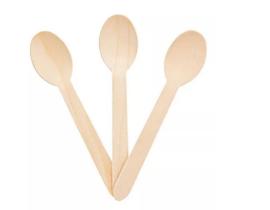 50 peças Colher de madeira descartável para eventos festas