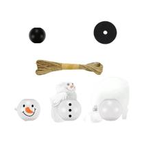 50 Peças De Contas De Madeira De Boneco De Neve De Natal Kit De Artesanato DIY Conjunto De Decoração
