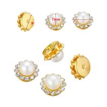 50 Peças De Contas De Strass Florais Douradas Com Pérolas, Com Base De Garra, Para Broches, Botões,