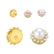 50 Peças De Contas De Strass Florais Douradas Com Pérolas, Com Base De Garra, Para Broches, Botões,