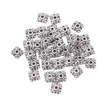 50 Peças De Contas Espaçadoras Redondas De Metal Para Fazer Joias DIY, Acessórios Para Pulseiras,