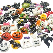 50 peças de enfeites de resina de Halloween com encosto plano da Chenkou Craft