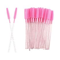 50 Peças De Escova De Cílios De Silicone Cristal, Pente Para Sobrancelhas, Escova Para Extensão De