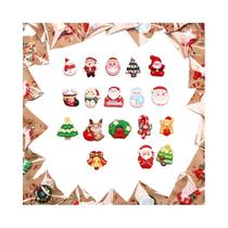 50 Peças De Ímãs De Geladeira De Natal Em Resina Mista, Decorações De Papai Noel, Boneco De Neve E 50 Peças De Ímãs De Geladeira De Natal Em Resina Mista, Decorações De Papai Noel, Boneco De Neve E