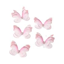 50 Peças De Patches De Borboleta Em Organza 3D De 5cm, Aplique De Borboleta Dupla Para Artesanato